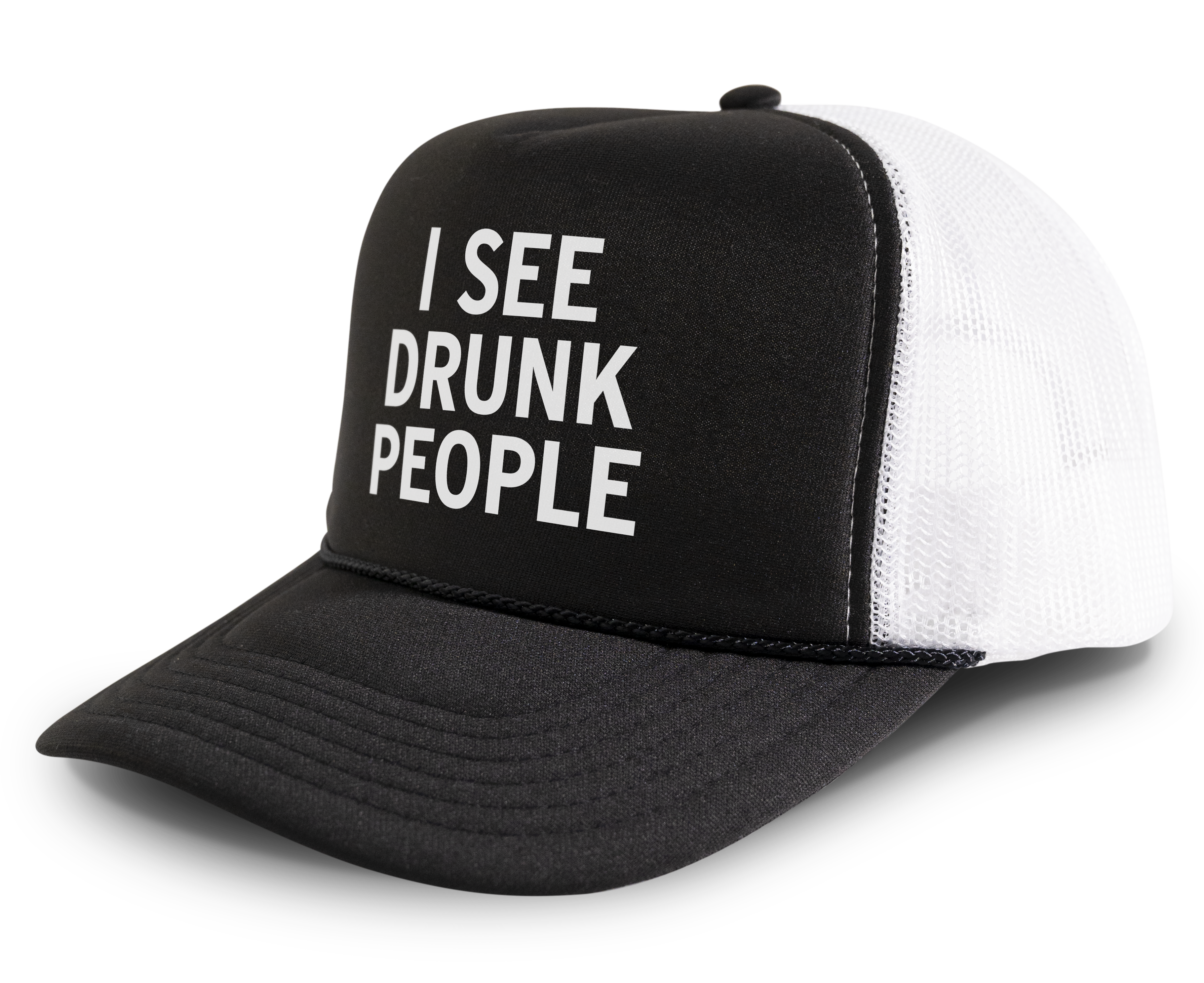 I See Drunk People Funny Party Snapback Mesh Trucker Hat