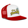 I'm A Squirter Funny Meme Squirt Snapback Mesh Trucker Hat - white/red