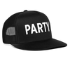 PARTY Funny Party Snapback Mesh Trucker Hat - black/black