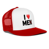 I Love Me Funny Party Snapback Mesh Trucker Hat - white/red