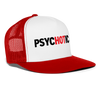 Psychotic Hot Girl Funny Hat Party Snapback Mesh Trucker Hat - white/red
