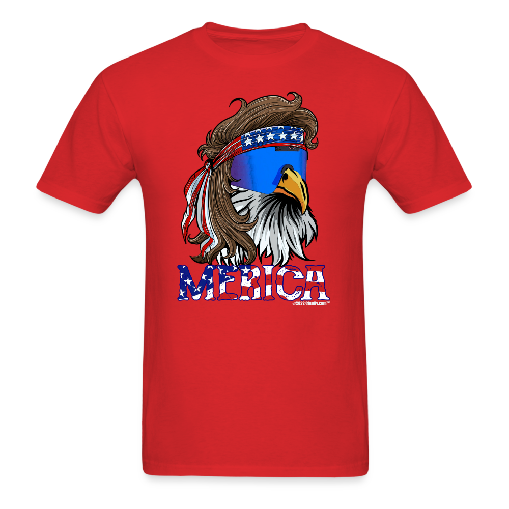 Merica Mullet Eagle Funny 4th of July T-Shirt - red
