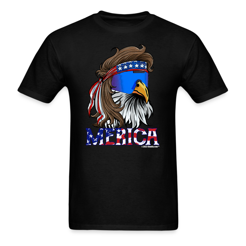 Merica Mullet Eagle Funny 4th of July T-Shirt - black