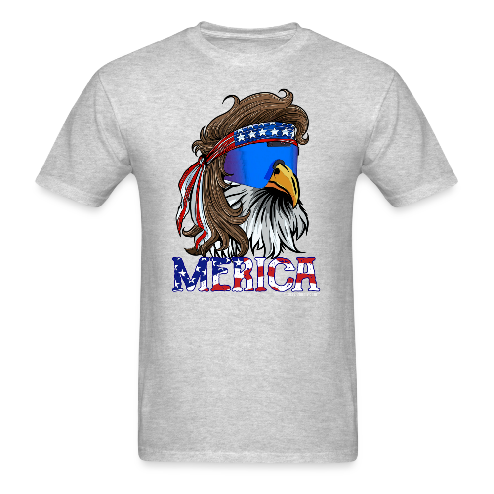 Merica Mullet Eagle Funny 4th of July T-Shirt - heather gray