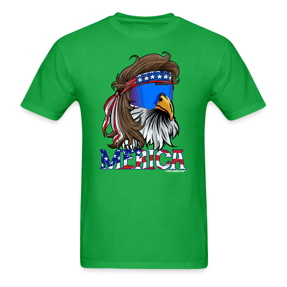 Merica Mullet Eagle Funny 4th of July T-Shirt - bright green