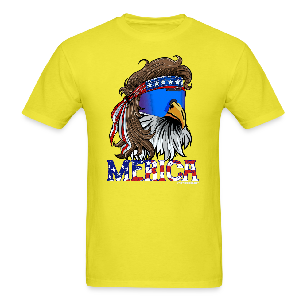 Merica Mullet Eagle Funny 4th of July T-Shirt - yellow