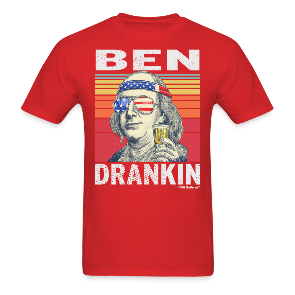 Ben Drankin Funny Drunk Presidents Franklin 4th of July T-Shirt - red