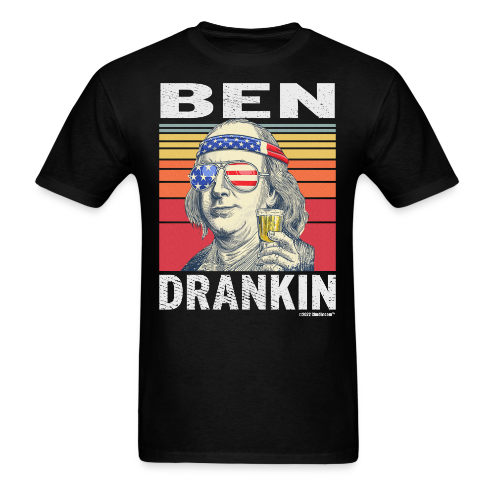 Ben Drankin Funny Drunk Presidents Franklin 4th of July T-Shirt - black