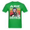Abe Drinkin Funny Drunk Presidents Lincoln 4th of July T-Shirt - bright green