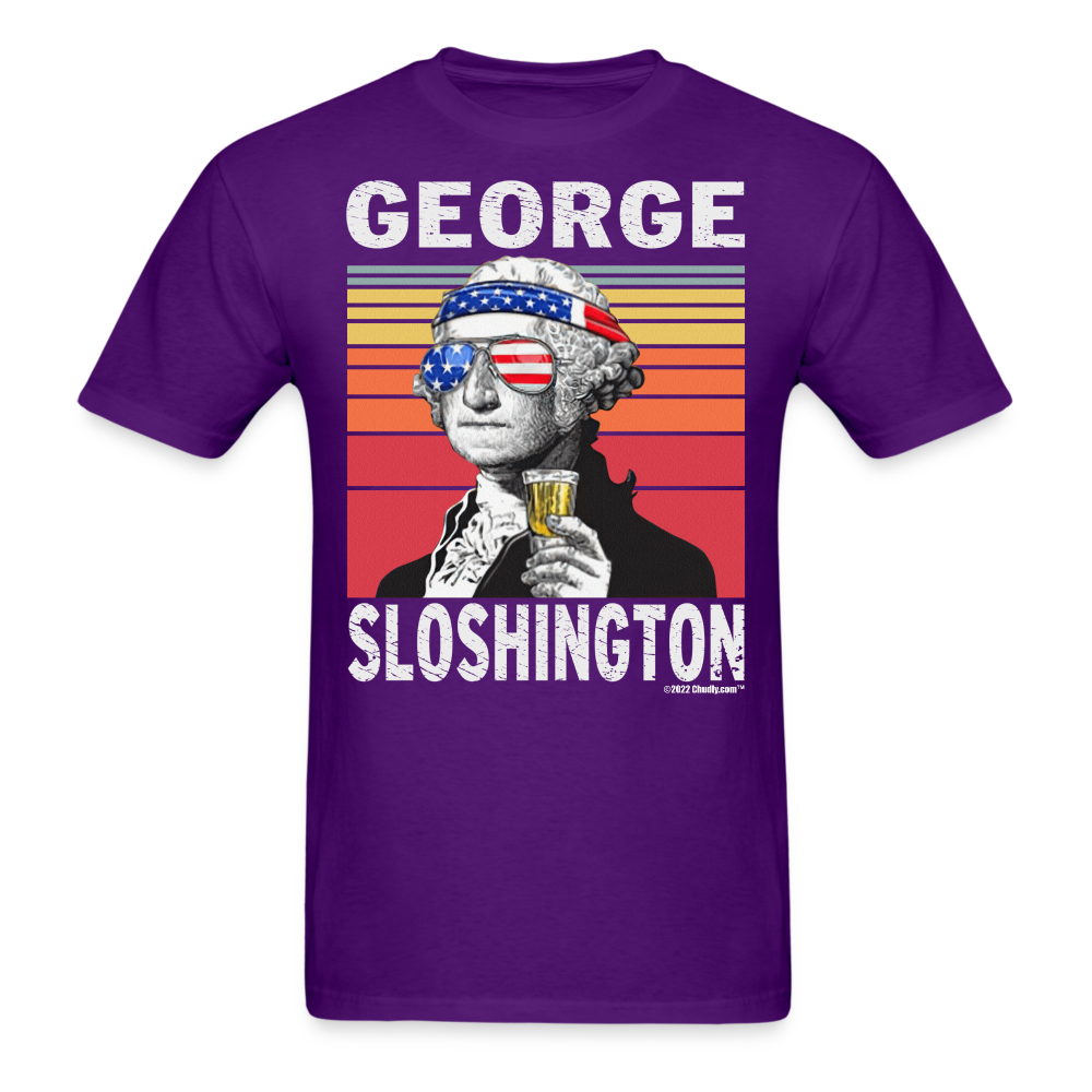 George Sloshington Funny Drunk Presidents Washington 4th of July T-Shirt - purple