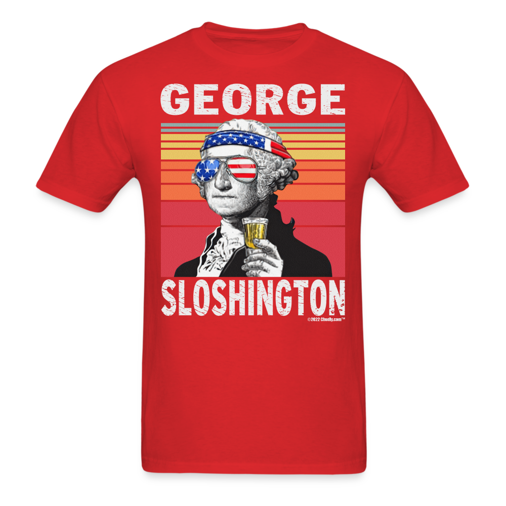 George Sloshington Funny Drunk Presidents Washington 4th of July T-Shirt - red