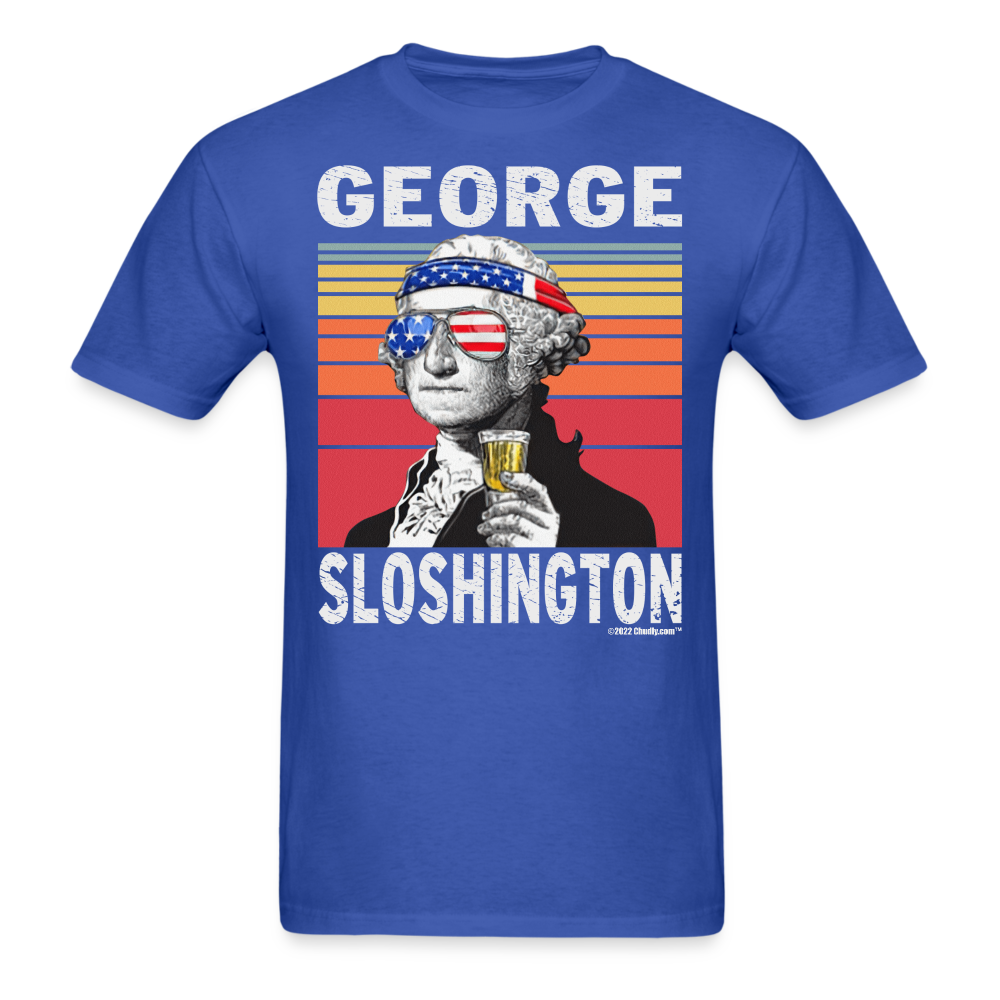 George Sloshington Funny Drunk Presidents Washington 4th of July T-Shirt - royal blue