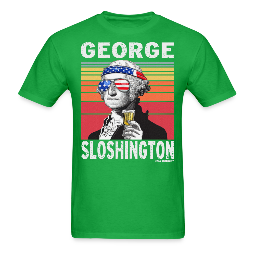 George Sloshington Funny Drunk Presidents Washington 4th of July T-Shirt - bright green