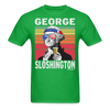 George Sloshington Funny Drunk Presidents Washington 4th of July T-Shirt - bright green