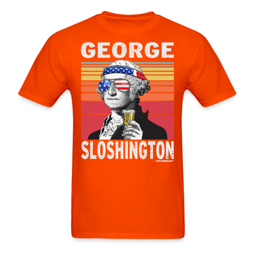 George Sloshington Funny Drunk Presidents Washington 4th of July T-Shirt - orange