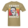 Load image into Gallery viewer, Teddy Boozedevelt Funny Drunk Presidents Roosevelt 4th of July T-Shirt - khaki
