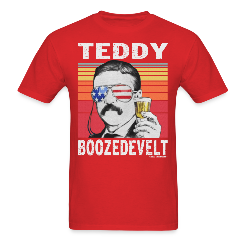 Teddy Boozedevelt Funny Drunk Presidents Roosevelt 4th of July T-Shirt - red