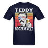 Teddy Boozedevelt Funny Drunk Presidents Roosevelt 4th of July T-Shirt - navy