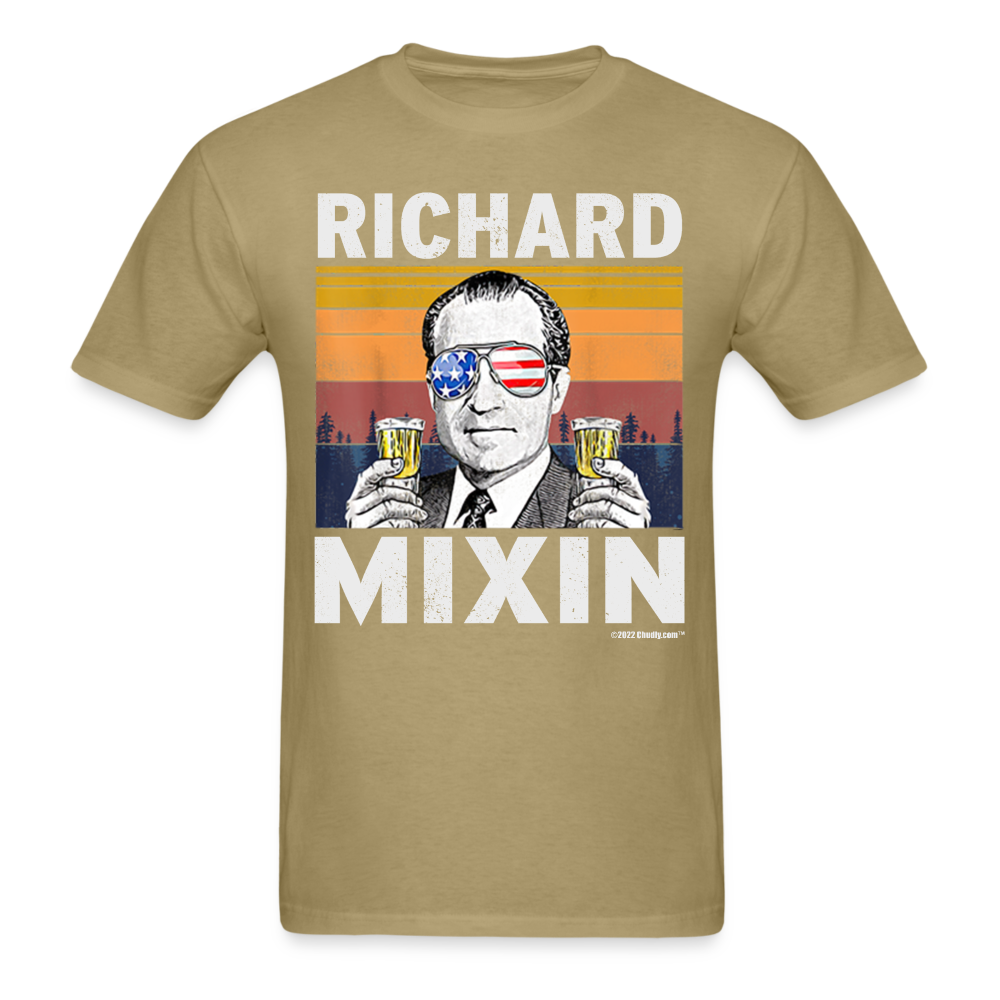 Richard Mixin Funny Drunk Presidents Nixon 4th of July T-Shirt - khaki