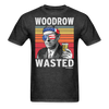 Load image into Gallery viewer, Woodrow Wasted Funny Drunk Presidents Wilson 4th of July T-Shirt - heather black