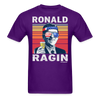 Ronald Ragin Funny Drunk Presidents Reagan 4th of July T-Shirt - purple