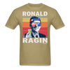 Ronald Ragin Funny Drunk Presidents Reagan 4th of July T-Shirt - khaki