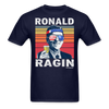 Ronald Ragin Funny Drunk Presidents Reagan 4th of July T-Shirt - navy