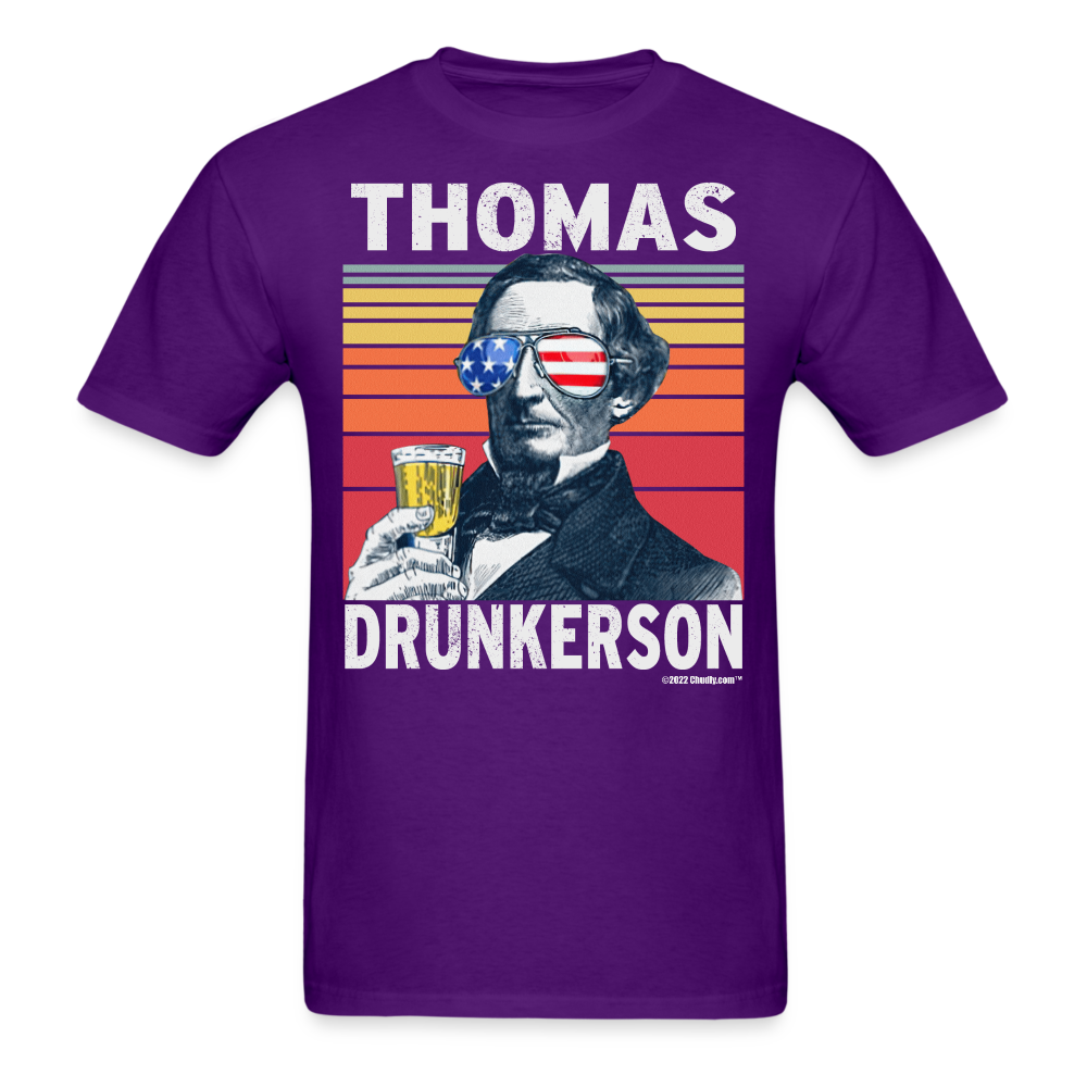 Thomas Drunkerson Funny Drunk Presidents Jefferson 4th of July T-Shirt - purple