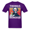 Load image into Gallery viewer, Thomas Drunkerson Funny Drunk Presidents Jefferson 4th of July T-Shirt - purple