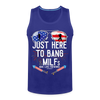 Load image into Gallery viewer, Just Here To Bang MILFs Man I Love Fireworks Funny 4th of July Men’s Premium Tank - royal blue