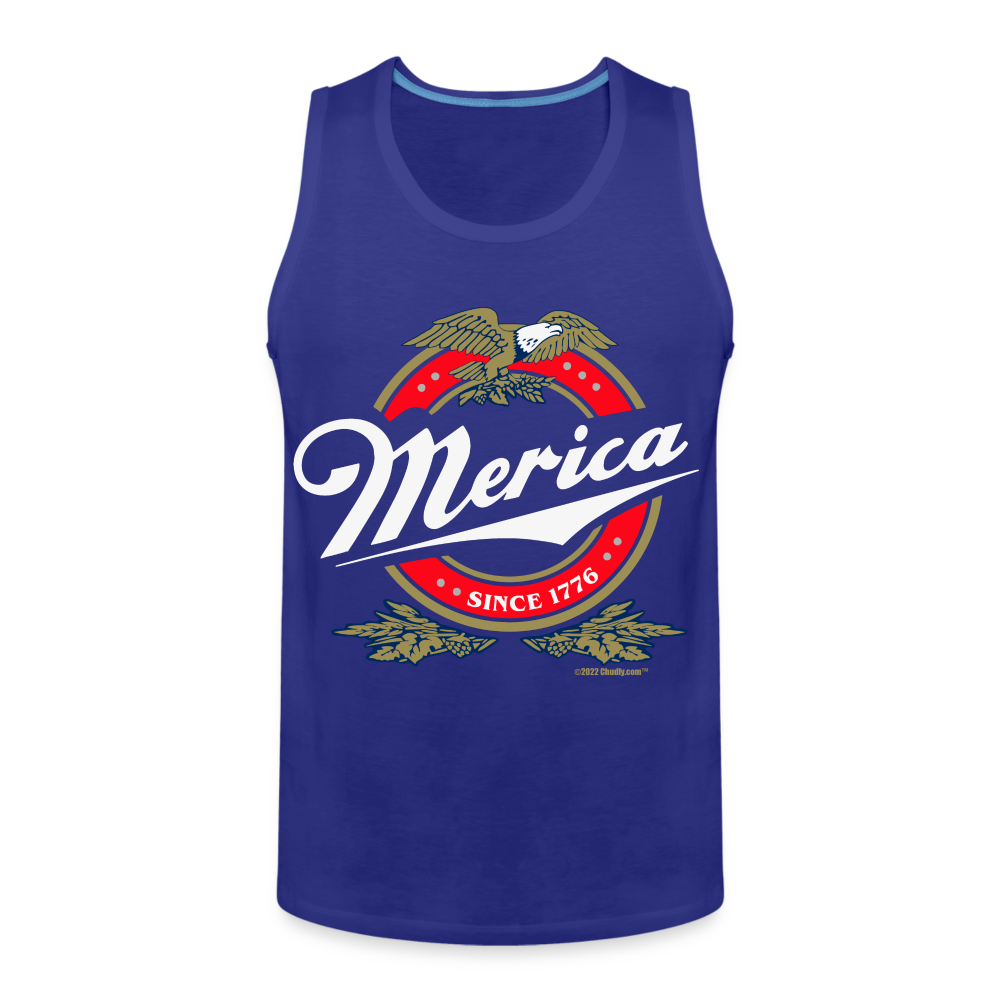 Merica Miller Lite Beer Parody 4th of July Patriotic Men’s Premium Tank - royal blue