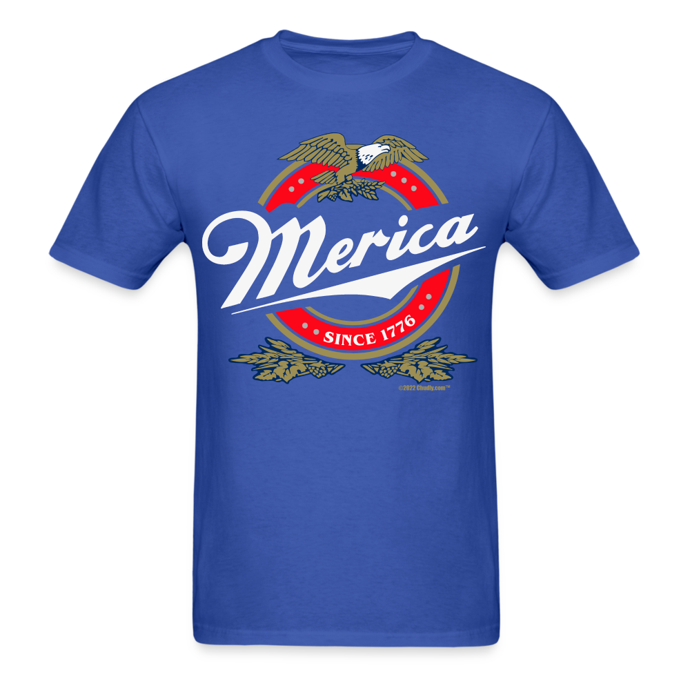 Merica Miller Lite Beer Parody 4th of July Patriotic T-Shirt - royal blue