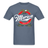 Merica Miller Lite Beer Parody 4th of July Patriotic T-Shirt - denim