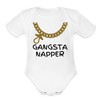 Gangsta Napper Onesie Organic Short Sleeve Baby Bodysuit - white