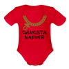 Load image into Gallery viewer, Gangsta Napper Onesie Organic Short Sleeve Baby Bodysuit - red