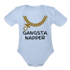 Gangsta Napper Onesie Organic Short Sleeve Baby Bodysuit - sky