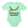 Load image into Gallery viewer, Gangsta Napper Onesie Organic Short Sleeve Baby Bodysuit - light mint