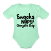 Snacks Naps & Gangsta Rap Onesie Organic Short Sleeve Baby Bodysuit - light mint