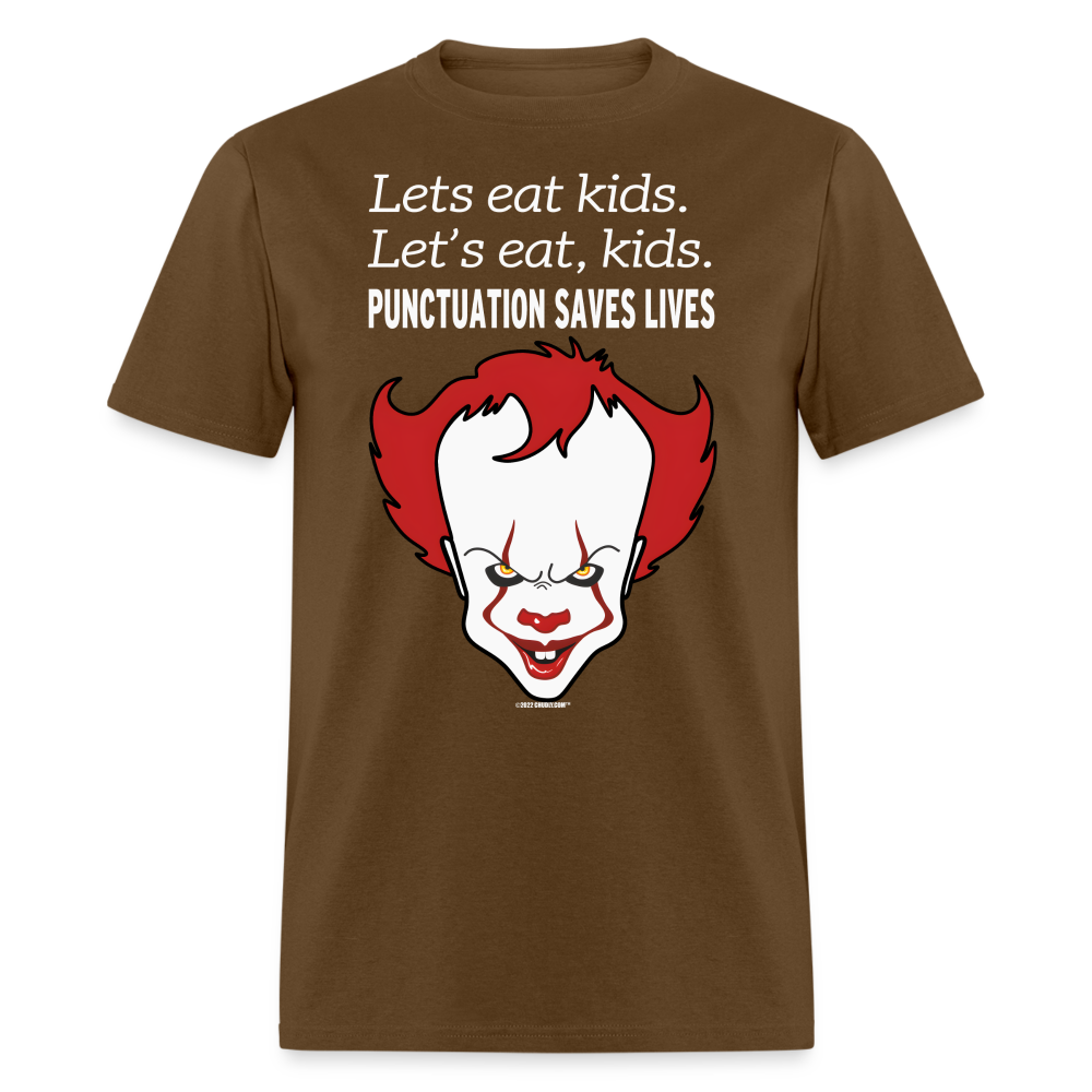 Lets Eat Kids Funny Halloween Pennywise Evil Clown It Unisex Classic T-Shirt - brown