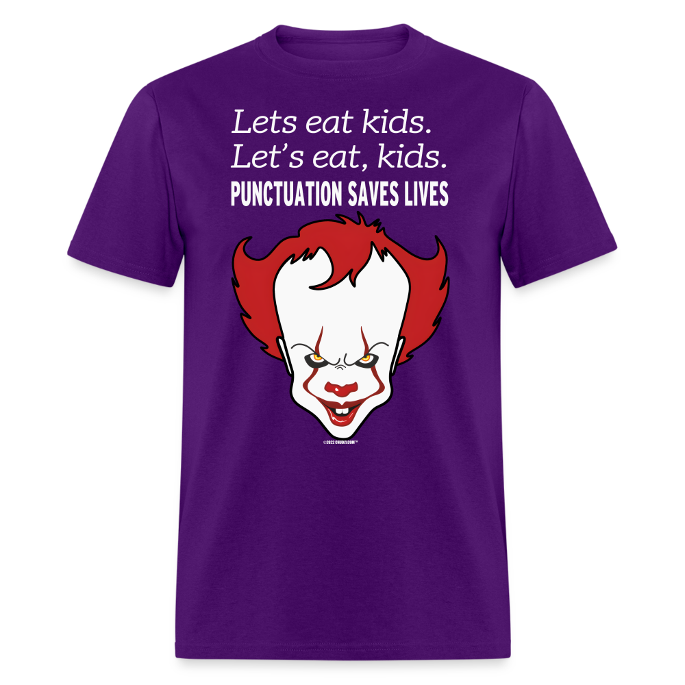 Lets Eat Kids Funny Halloween Pennywise Evil Clown It Unisex Classic T-Shirt - purple
