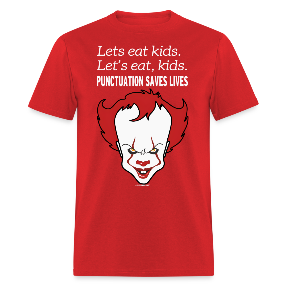 Lets Eat Kids Funny Halloween Pennywise Evil Clown It Unisex Classic T-Shirt - red
