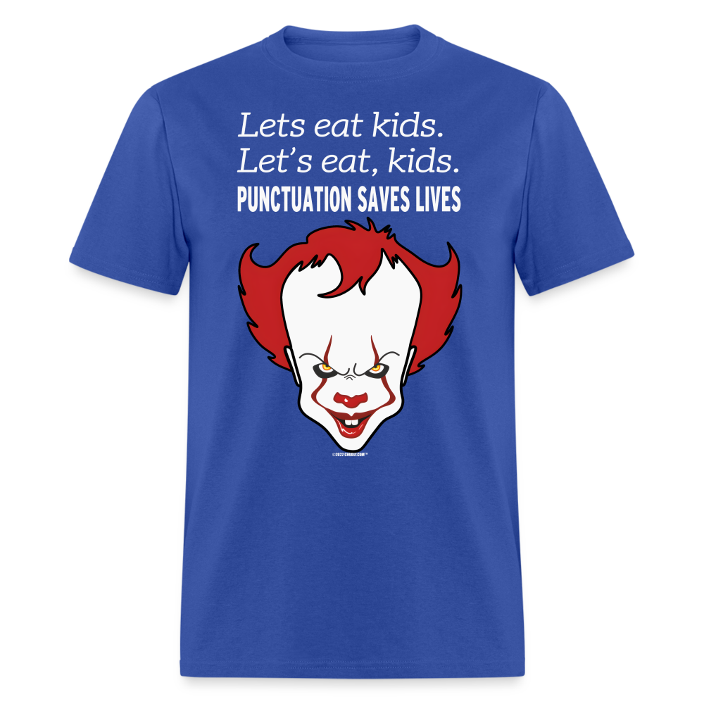 Lets Eat Kids Funny Halloween Pennywise Evil Clown It Unisex Classic T-Shirt - royal blue