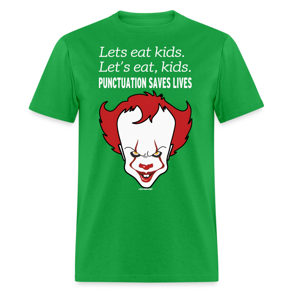 Lets Eat Kids Funny Halloween Pennywise Evil Clown It Unisex Classic T-Shirt - bright green