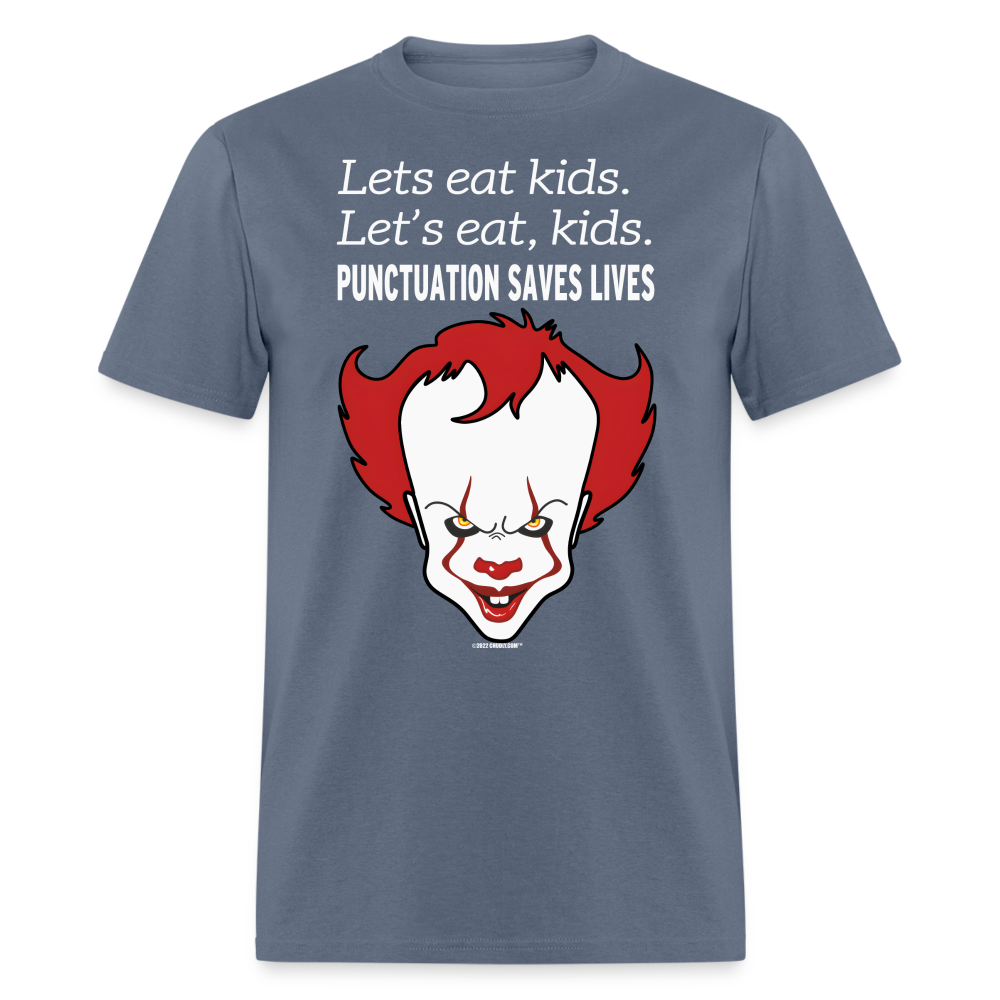 Lets Eat Kids Funny Halloween Pennywise Evil Clown It Unisex Classic T-Shirt - denim