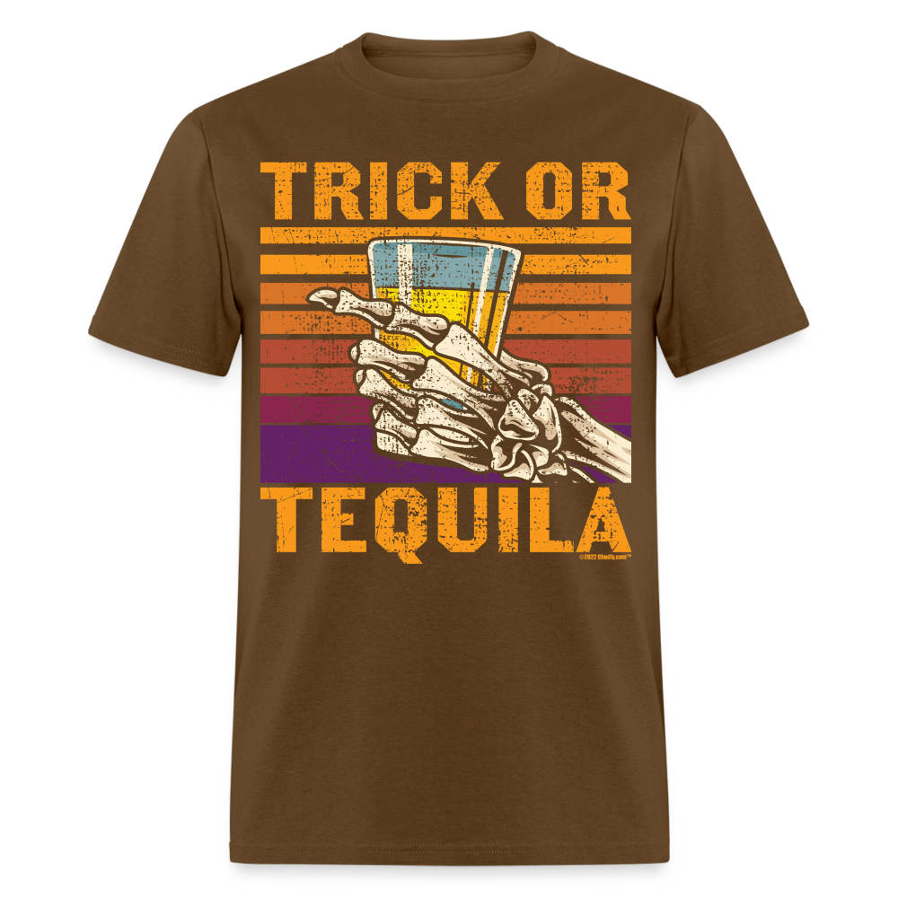 Trick or Tequila Funny Halloween Party Unisex Classic T-Shirt - brown