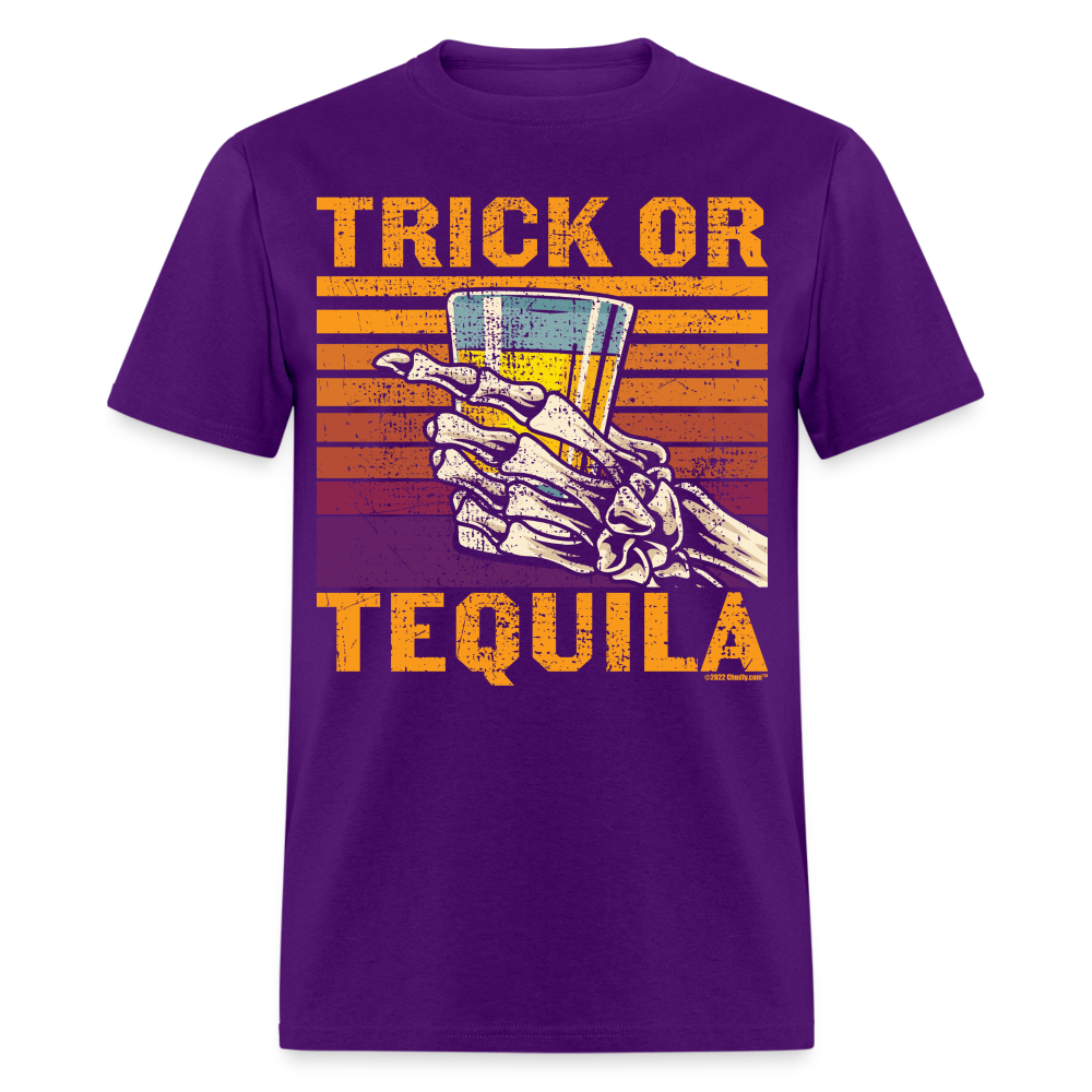 Trick or Tequila Funny Halloween Party Unisex Classic T-Shirt - purple