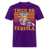 Trick or Tequila Funny Halloween Party Unisex Classic T-Shirt - purple