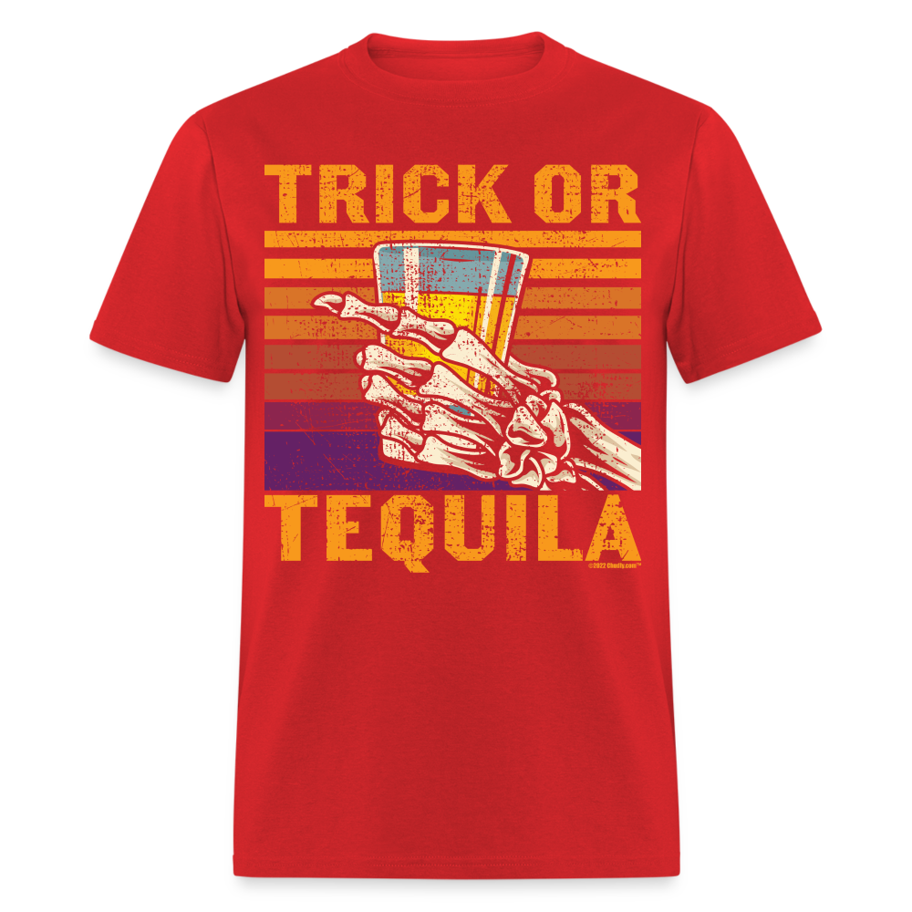 Trick or Tequila Funny Halloween Party Unisex Classic T-Shirt - red
