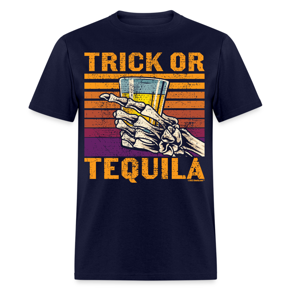 Trick or Tequila Funny Halloween Party Unisex Classic T-Shirt - navy