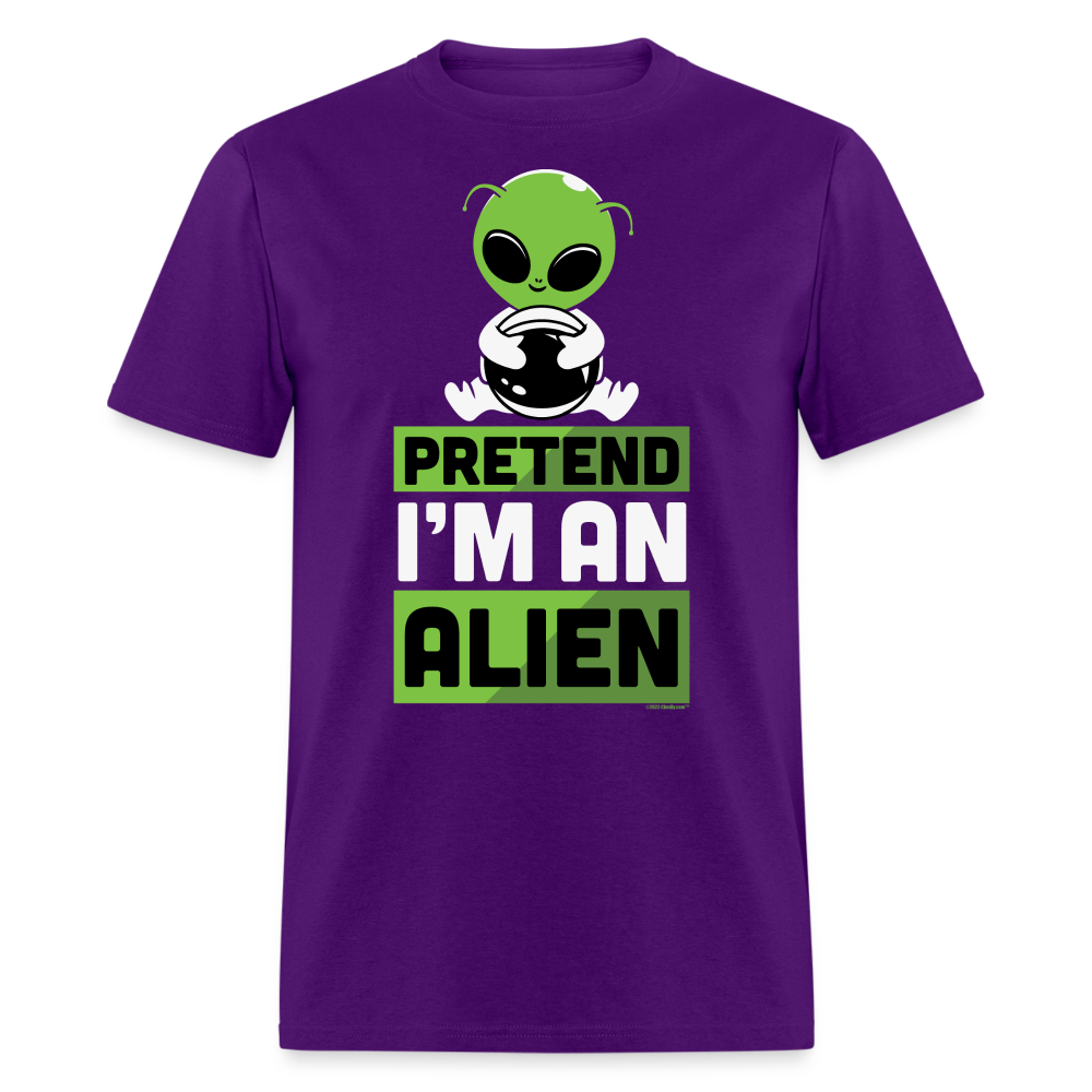 Pretend I'm An Alien Funny Halloween Unisex Classic T-Shirt - purple